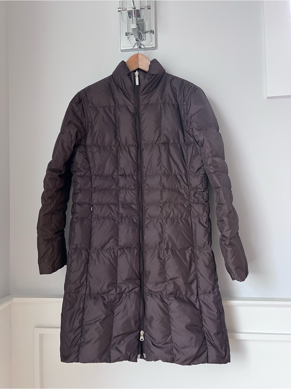 Lands' End Women's Long Puffer Coat in Brown
